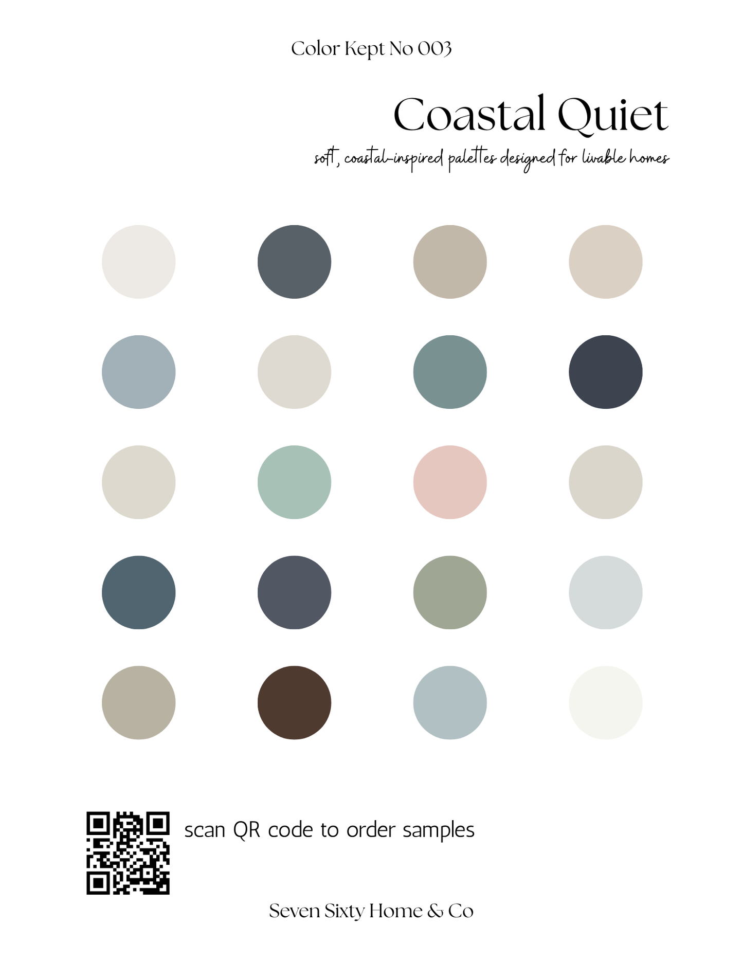 Color Kept Palette Printable: Coastal Quiet