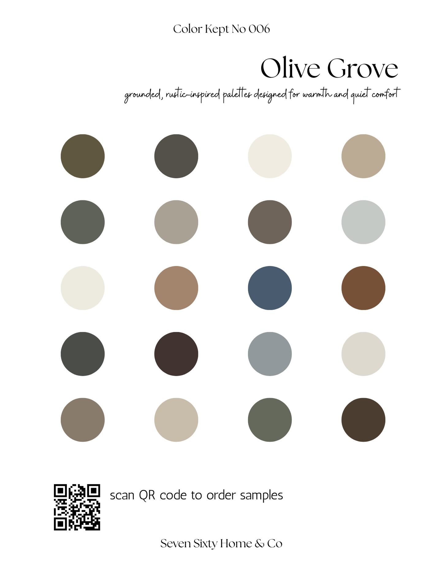 Color Kept Palette Printable: Olive Grove